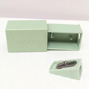 Vintage Clinique Eye And Lip Pencil Sharpener Green Box For Shavings Travel